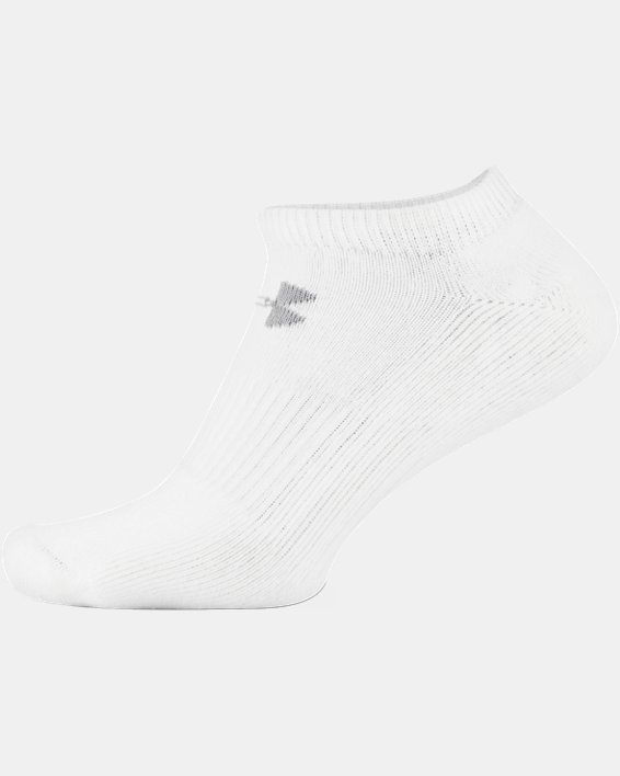 Unisex UA Charged Cotton® 2.0 No Show Socks - 6-Pack, White, pdpMainDesktop image number 2